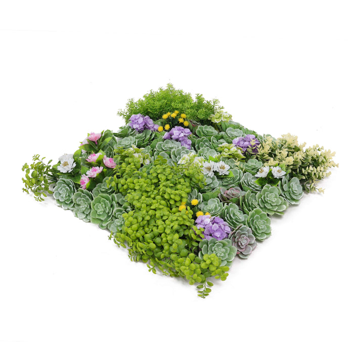 Designer Plants Artificial Dense Succulent Green Wall / Vertical Garden Panel 20" x 20" UV Resistant