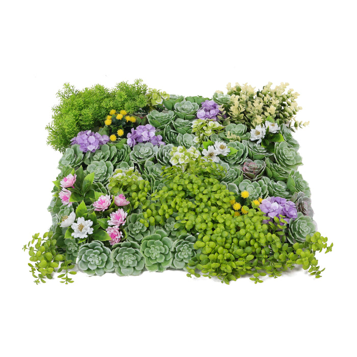 Designer Plants Artificial Dense Succulent Green Wall / Vertical Garden Panel 20" x 20" UV Resistant