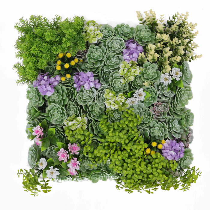 Designer Plants Artificial Dense Succulent Green Wall / Vertical Garden Panel 20" x 20" UV Resistant
