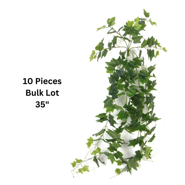 Designer Plants Artificial Nearly Natural Hanging Ivy Bush (Pack of 10)
