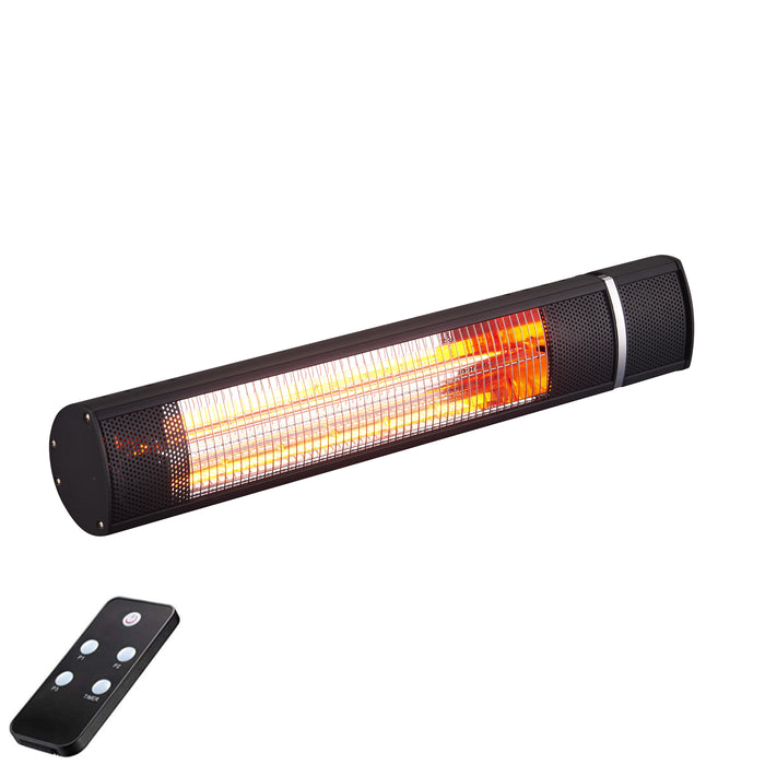 RadTec 25" Golden Tube Electric Patio Heater (G15R) | Infrared | IPX5 Rated | Compact 110V Heating