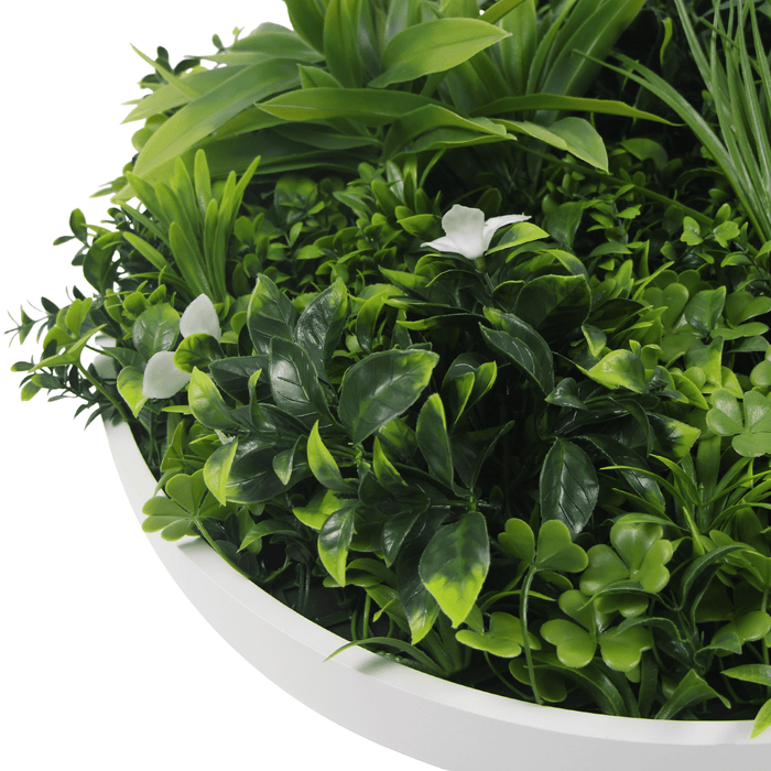 Artificial Green Wall Disc 30" White Frame
