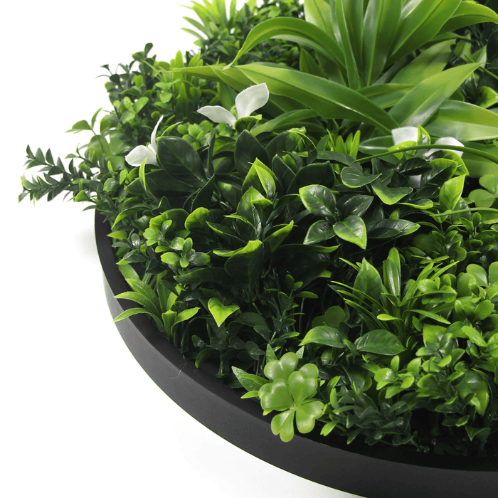 Artificial Green Wall Disc 20" Black Frame