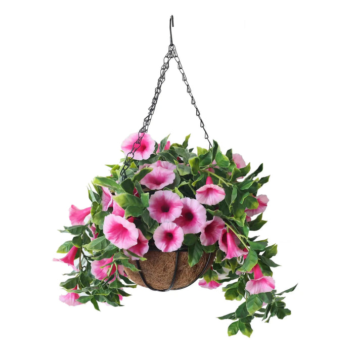 Designer Plants Artificial Petunia Hanging Basket UV Resistant (Outdoor Proof)