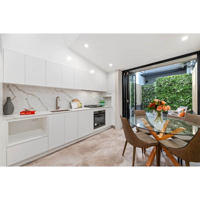 Premium Artificial Vertical Garden Panel Vista Green Along a Timber Back Fence View from Kitchen