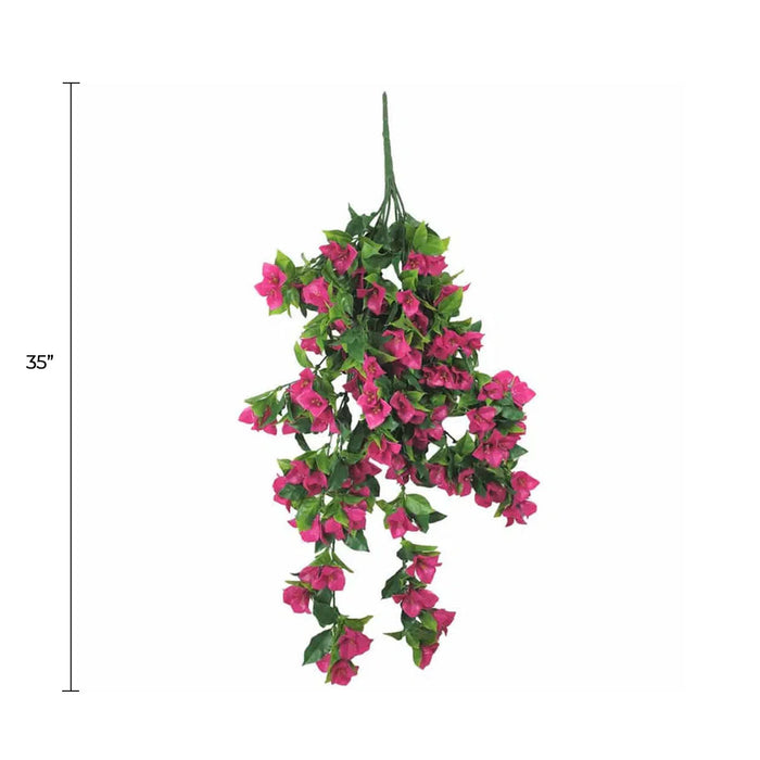 Designer Plants (5 Pieces) Vibrant Pink Hanging Artificial Bougainvillea Plant, UV Resistant 35"