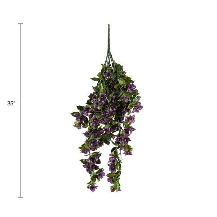 Designer Plants (5 Pieces) Vibrant Purple Hanging Artificial Bougainvillea Plant UV Resistant, 35"