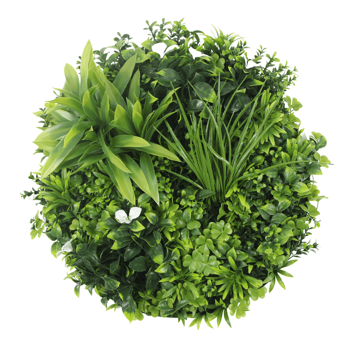 Artificial Green Wall Disc 30" White Frame