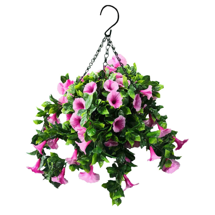 Designer Plants Artificial Petunia Hanging Basket UV Resistant (Outdoor Proof)