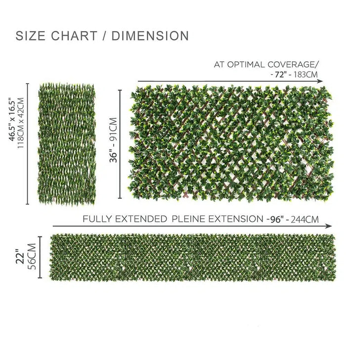 Designer Plants Expandable Faux Jasmine Trellis Privacy Fence (Variable Size) UV Resistant 72" x 36"