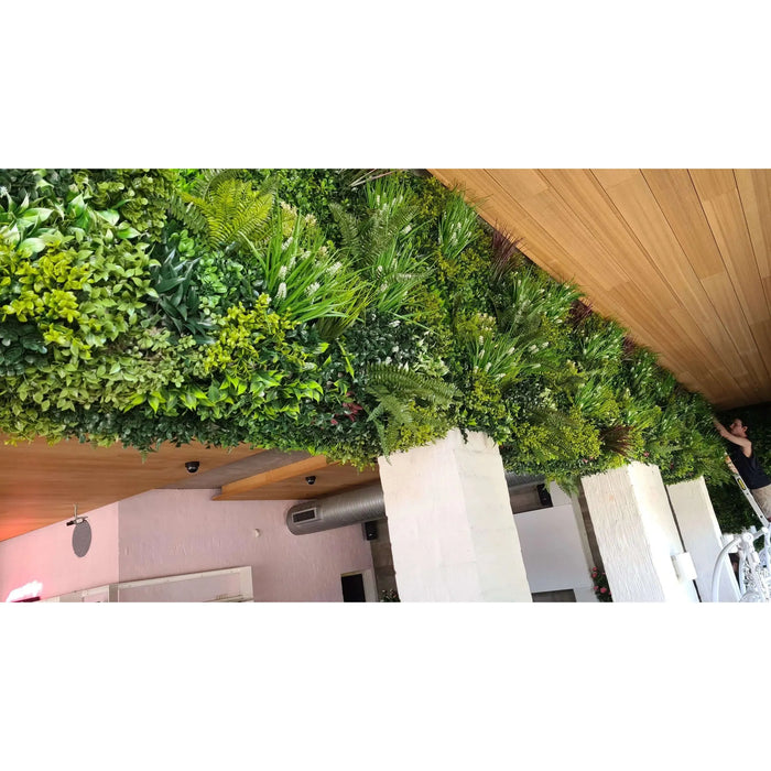 Designer Plants Ultra-Luxury Lush Spring Artificial Vertical Garden Green Wall 40" x 40" 11SQ FT Commercial Grade UV Resistant (Overstock Sale)