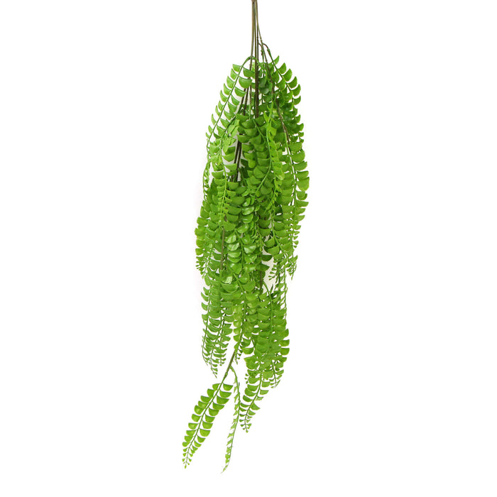 Designer Plants Artificial Dark Green Hanging Button Fern Plant 31" UV Resistant