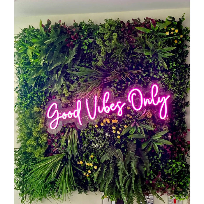 Business Signage for Green Walls with NEON sign and Plant Wall