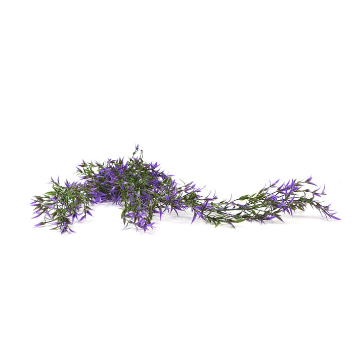 Designer Plants Artificial Purple Two-tone Narrow Leaf Artificial Hanging Ruscus Plant 31" UV Resistant