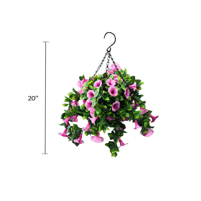Designer Plants Artificial Petunia Hanging Basket UV Resistant (Outdoor Proof)