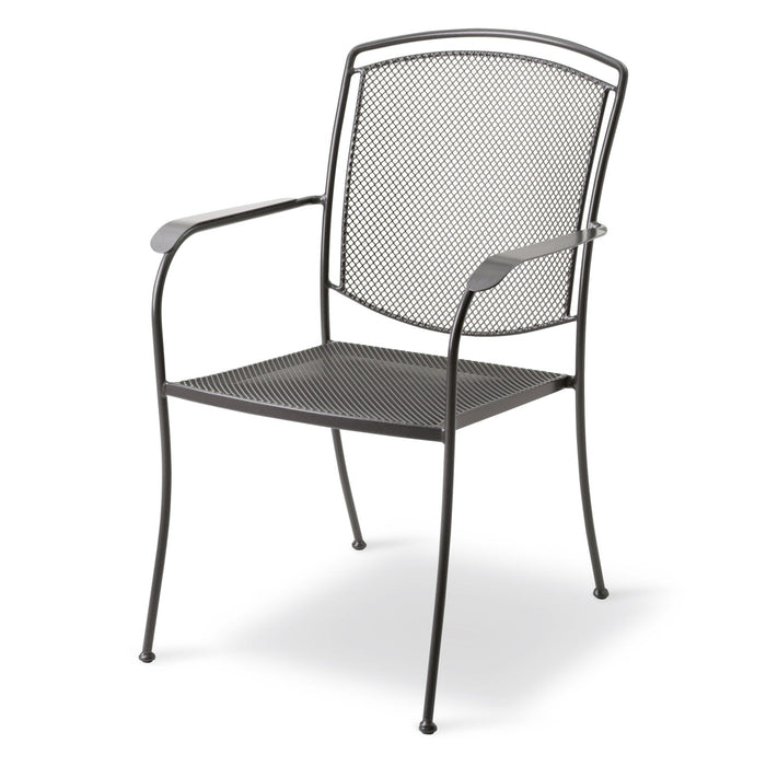 Henley Wrought Iron Mesh Stackable Arm Chair - Set Of 6
