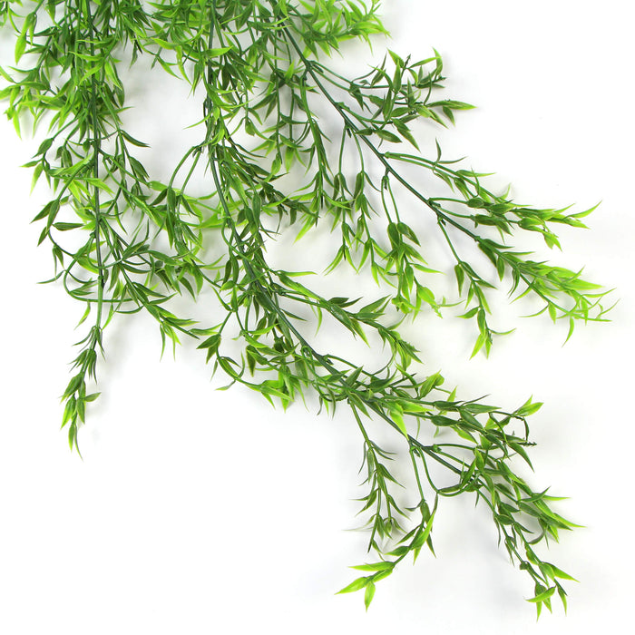 Designer Plants Artificial Two-tone Narrow Leaf Artificial Hanging Ruscus Plant 31" UV Resistant