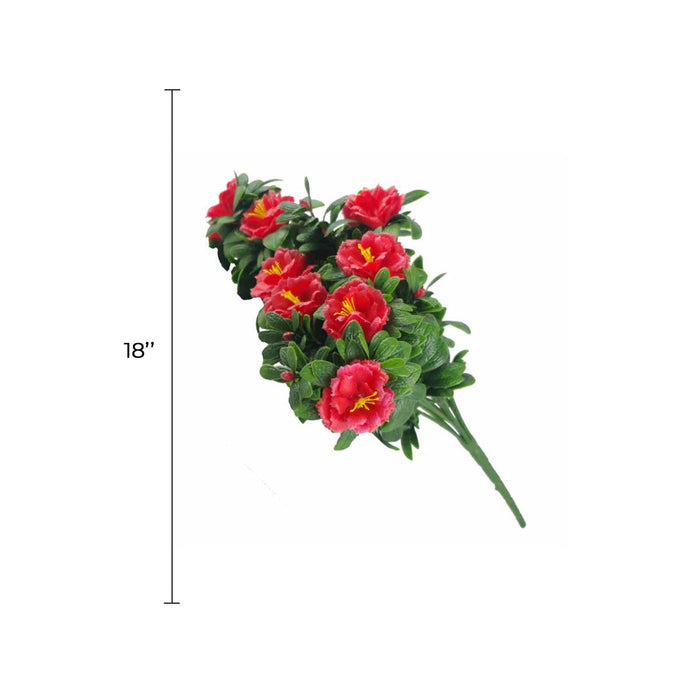 Designer Plants Faux Red Rose Bunch UV Resistant 18"