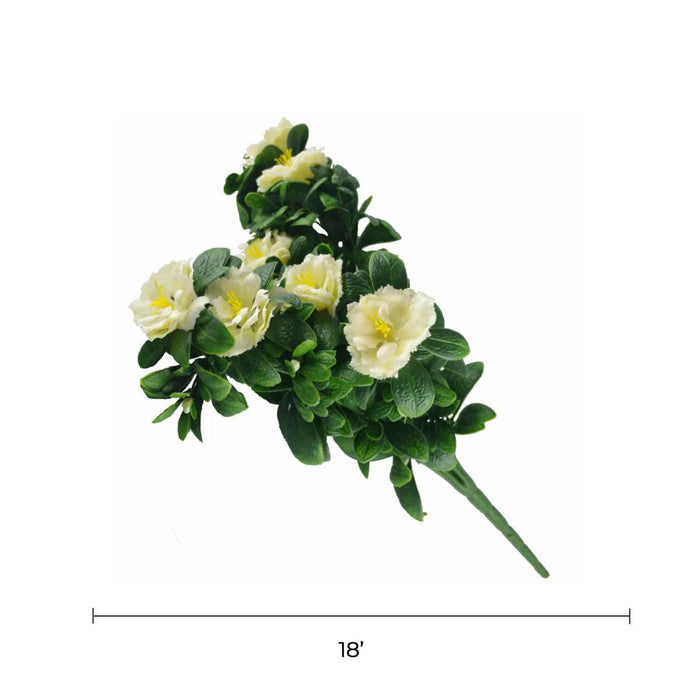 Designer Plants Faux White Rose Bunch UV Resistant 18"