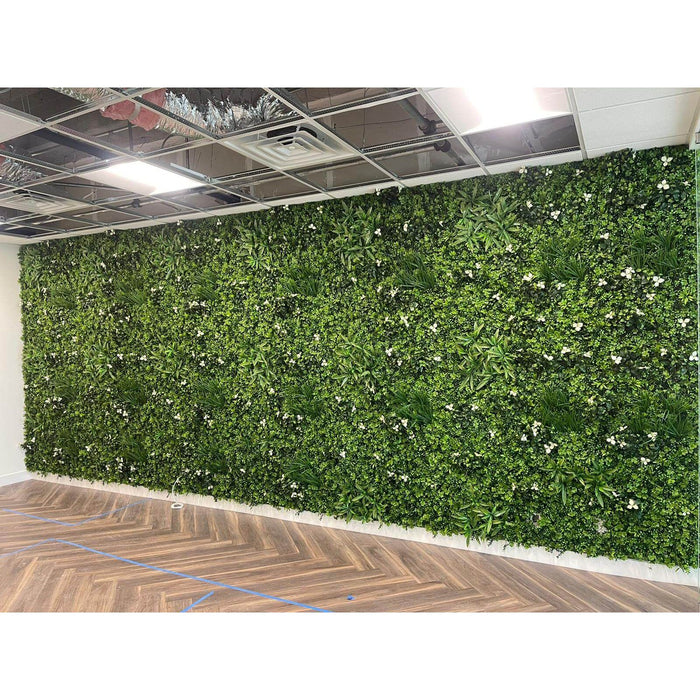 Luxury White Oasis Artificial Vertical Garden 40" x 40" 11SQ FT Commercial Grade UV Resistant
