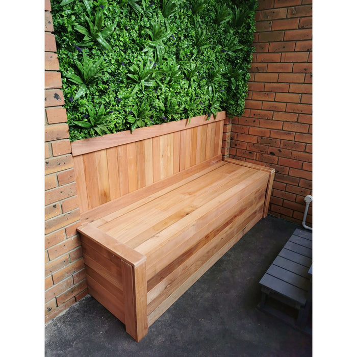 Flowering Purple Lavender Artificial Green Wall Panel on a Timber Deck