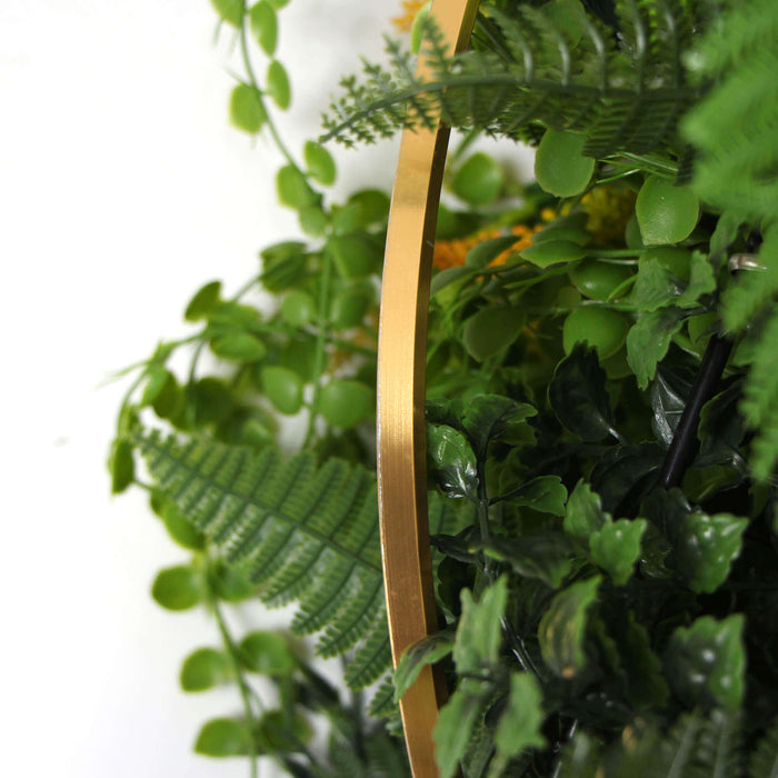 Designer Plants Imitation Premium Gold Artificial Hanging Green Wall Disc 15"