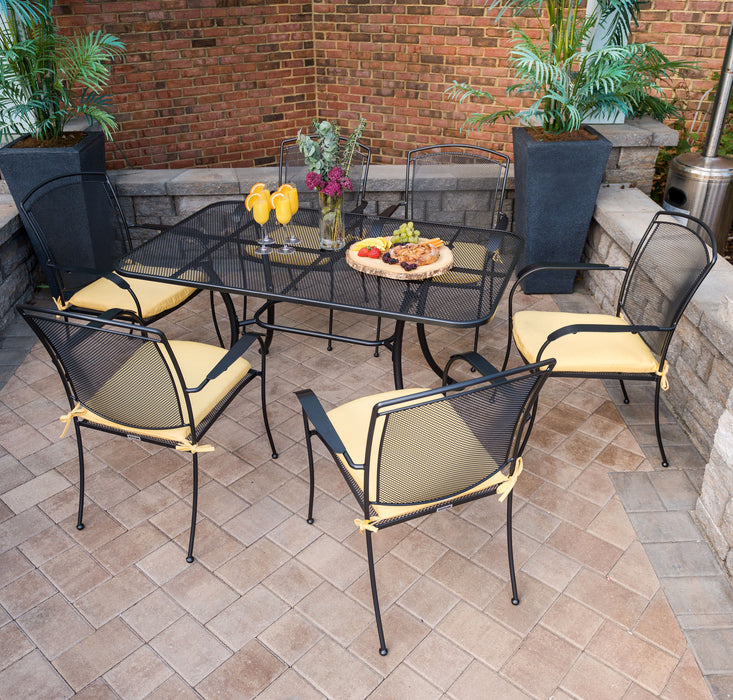 Henley 7-Piece Wrought Iron Mesh Dining Set