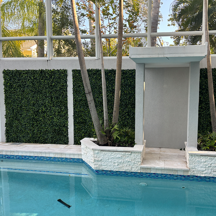 Designer Plants Jasmine Artificial Green Wall 40" x 40" 11SQFT Commercial Grade UV Resistant