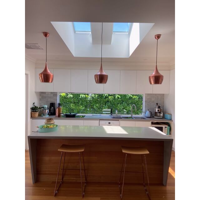 Miami Kitchen Renovation Window Outlook with Vertical Garden Panel