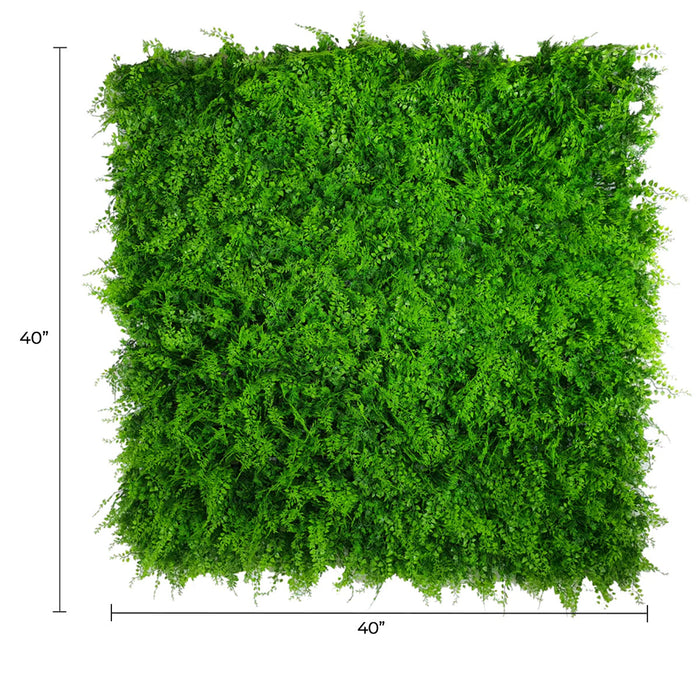 Designer Plants Lush Fern Artificial Green Wall 40" x 40" 11SQ FT Commercial Grade UV Resistant