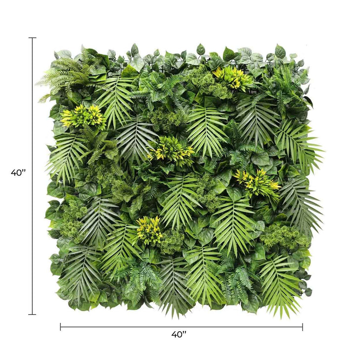 Designer Plants Luxury Flowering Hawaiian Sunrise Artificial Vertical Garden 40" x 40" 11SQ FT Commercial Grade UV Resistant