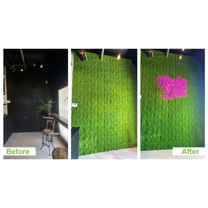 Designer Plants Faux Evergreen Moss Mat 40" x 20" 5.5 SQFT UV Resistant Commercial Grade UV Resistant