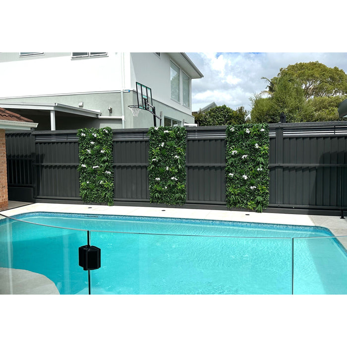Flowering Artificial Vertical Garden Panel White