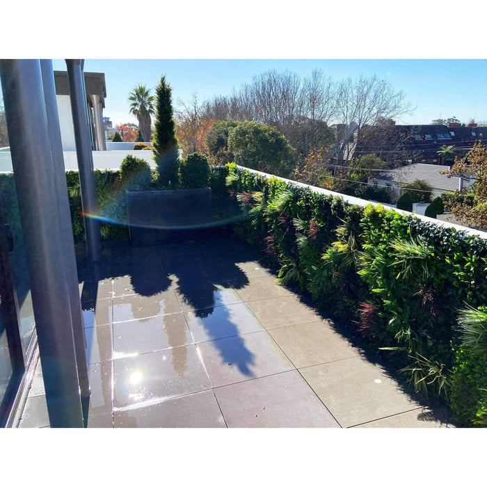 Balcony Garden with Artificial Green Wall Panel Urban Greenery Vertical Garden