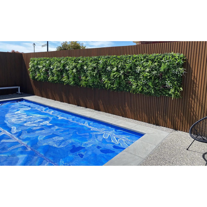 Premium Artificial Vertical Garden Panel Vista Green Installed Around a Pool