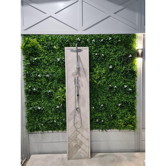 Shower Area with Luscious Green Wall Garden