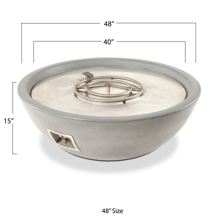The Outdoor Plus 48" Sedona Round Concrete Fire Bowl - Narrow Ledge
