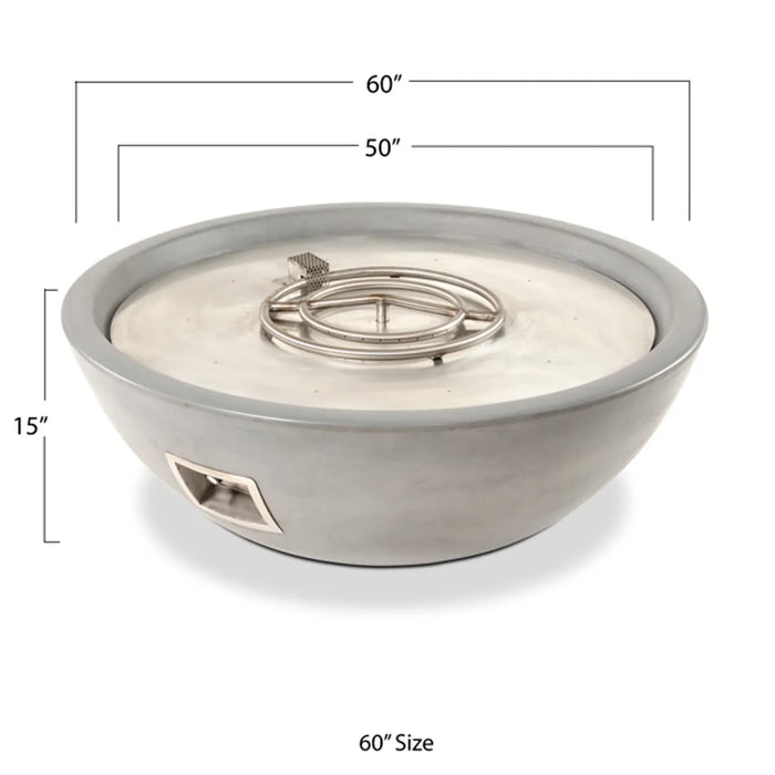 The Outdoor Plus 60" Sedona Round Concrete Fire Bowl - Narrow Ledge