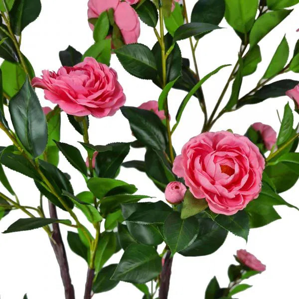 Designer Plants Flowering Natural Pink Artificial Camellia Tree 40" High (Clearance)