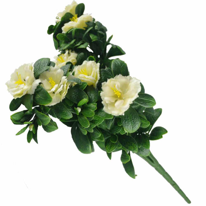 Designer Plants Faux White Rose Bunch UV Resistant 18"