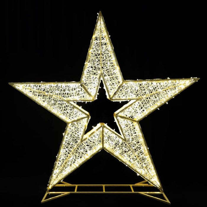 Large 7' 3D LED Outdoor Christmas Star Icon - Warm White