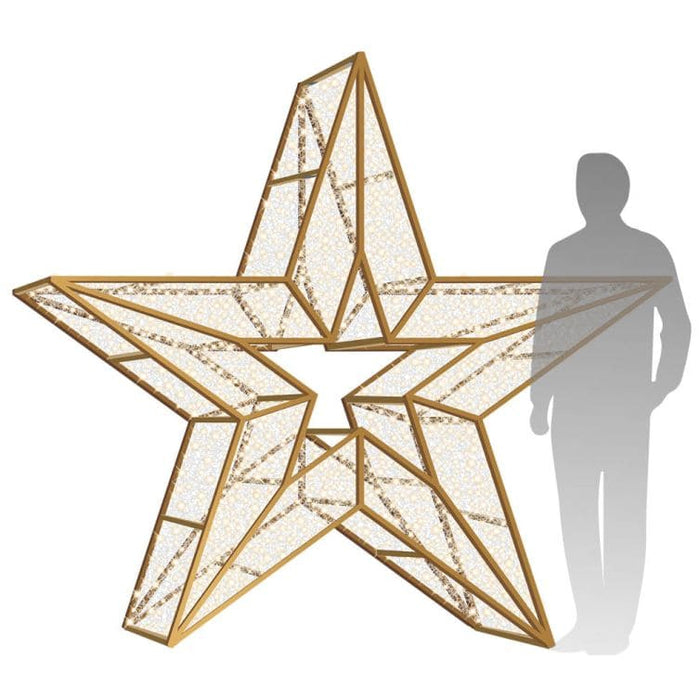 Large 7' 3D LED Outdoor Christmas Star Icon - Warm White