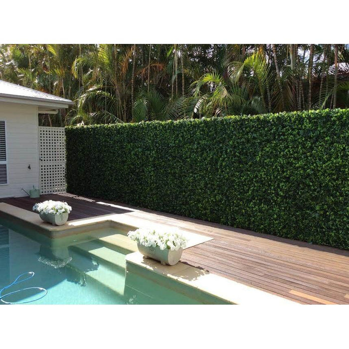 Artificial Hedge Panels Around A Pool Miami