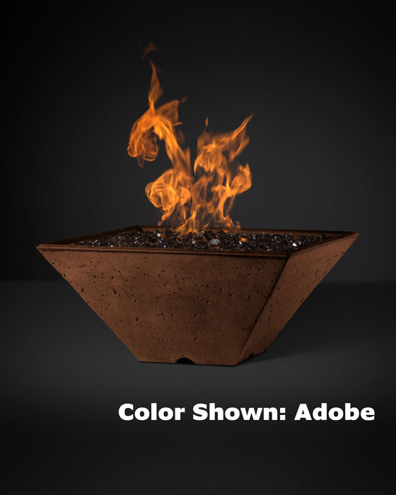 Slick Rock Concrete Square RidgeLine Fire Bowl - Match Lit Ignition