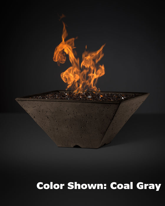 Slick Rock Concrete Square RidgeLine Fire Bowl - Match Lit Ignition