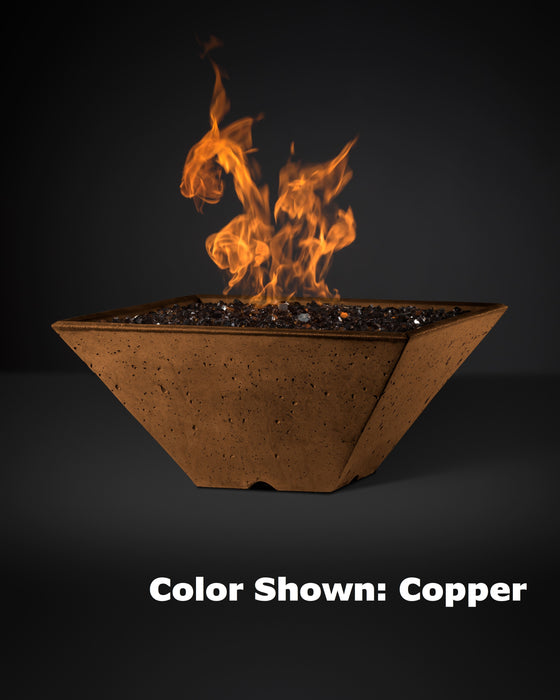 Slick Rock Concrete Square RidgeLine Fire Bowl - Match Lit Ignition