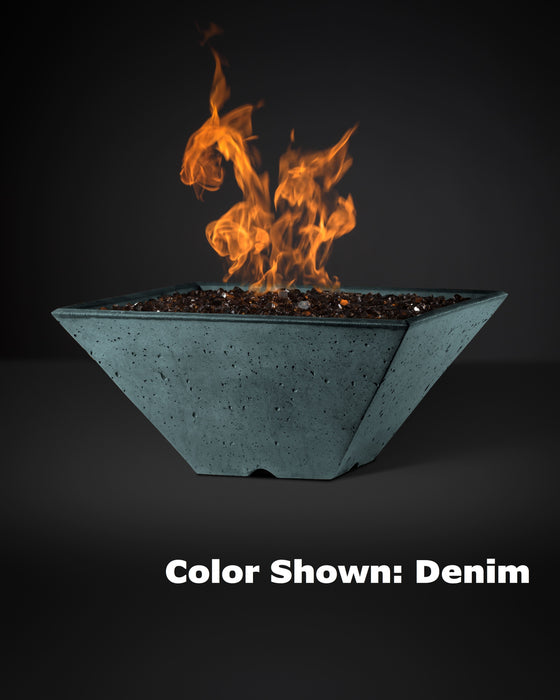Slick Rock Concrete Square RidgeLine Fire Bowl - Match Lit Ignition