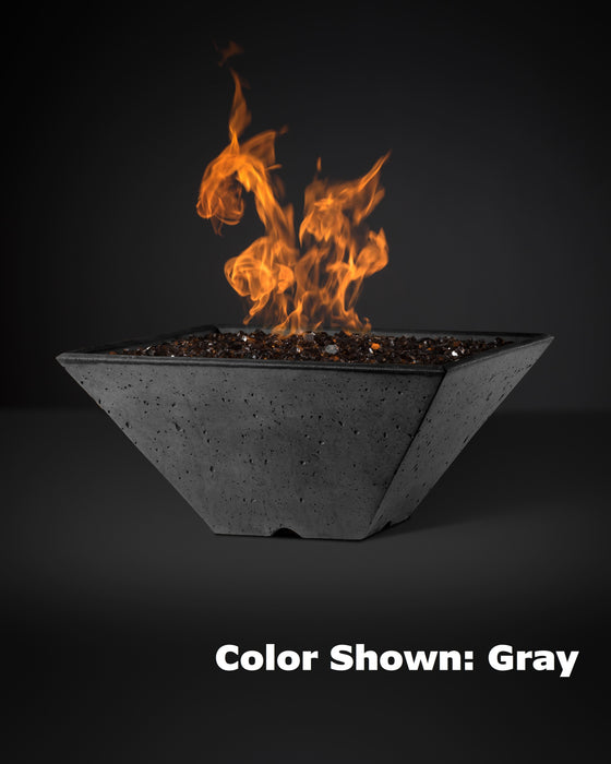 Slick Rock Concrete Square RidgeLine Fire Bowl - Match Lit Ignition