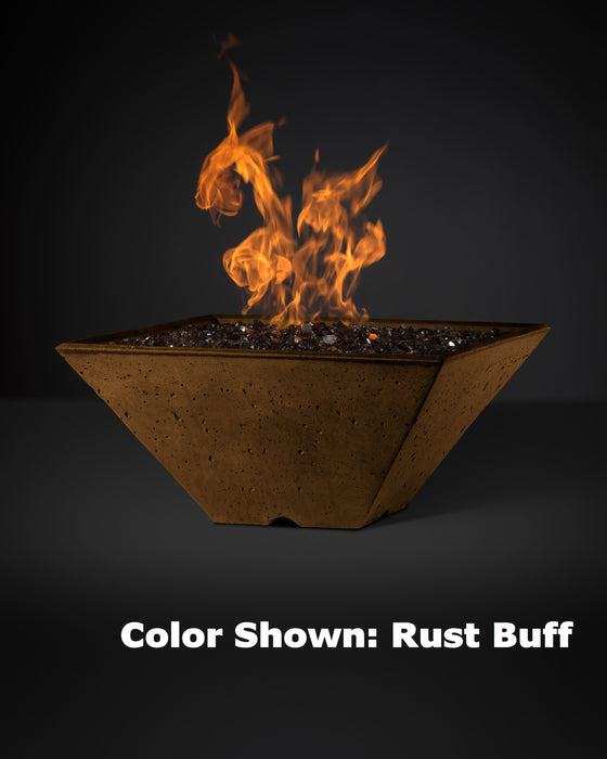 Slick Rock Concrete Square RidgeLine Fire Bowl - Match Lit Ignition
