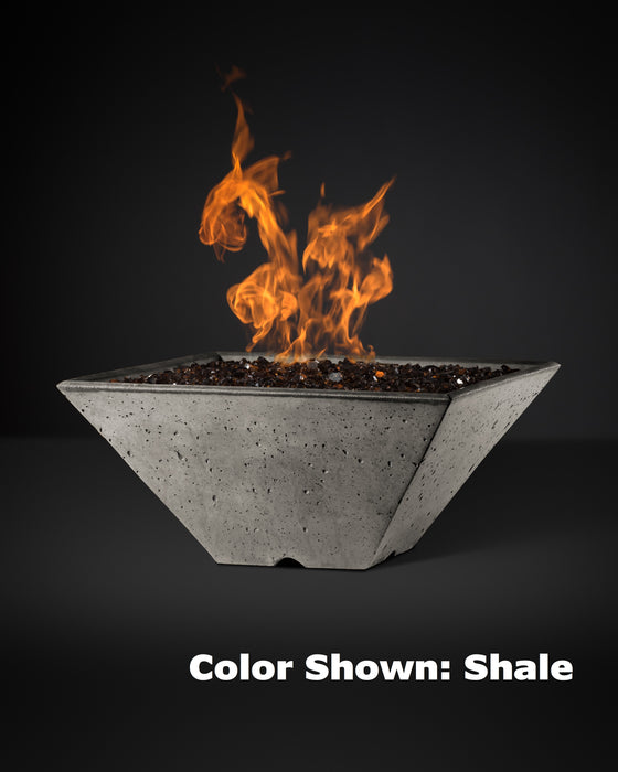 Slick Rock Concrete Square RidgeLine Fire Bowl - Match Lit Ignition